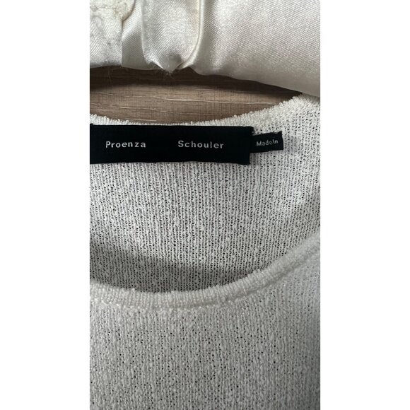 PROENZA SCHOULER Anita Dress in off white Knit Sheer Mesh SIZE M - Picture 6 of 11